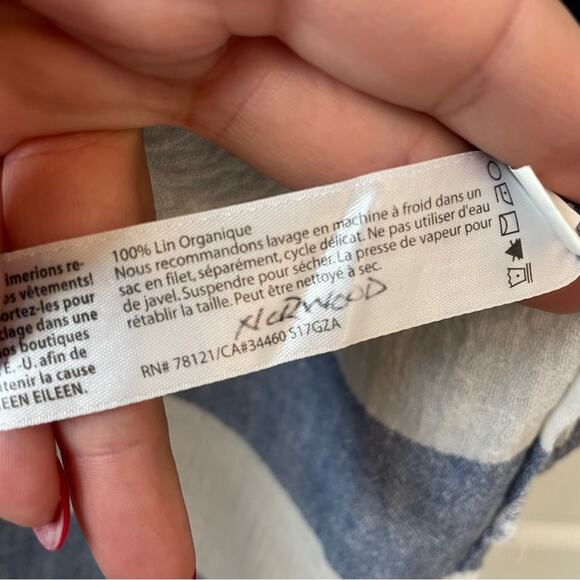 Eileen Fisher Striped Linen Crinkle Gauze Tunic - Picture 5 of 6